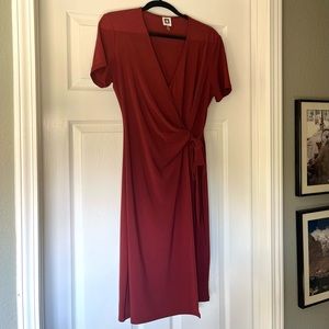 Anne Klein burgundy wrap dress